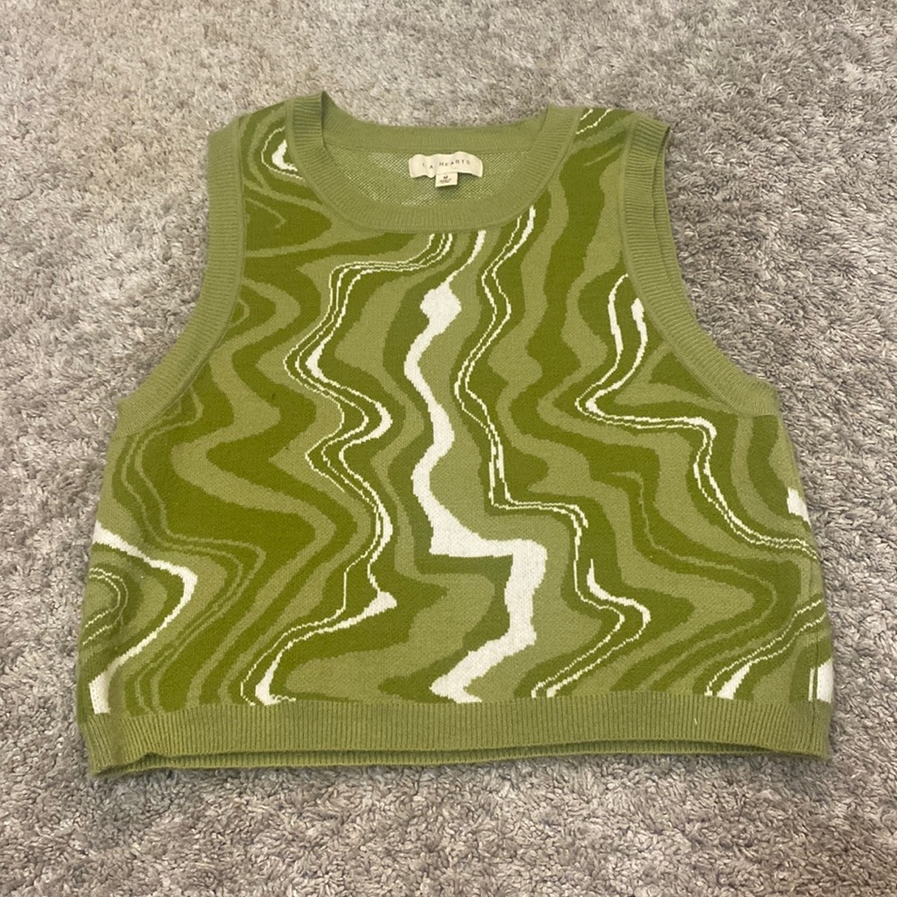 l.a. hearts cropped sweater vest-size medium